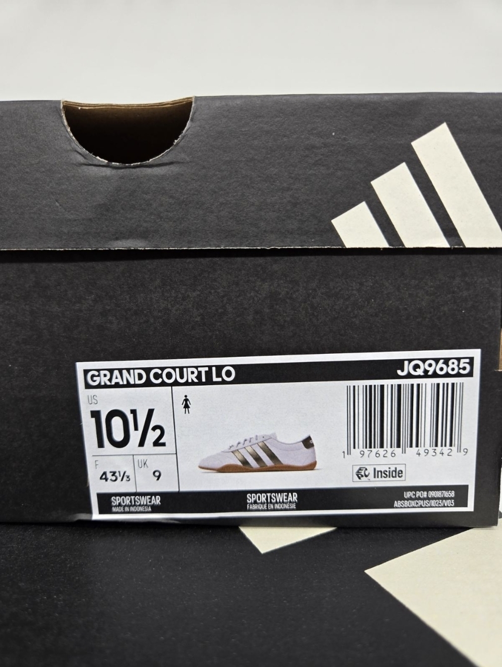adidas Womens Grand Court Lo JQ9685 Crystal White Cyber Metallic Shoes Size 10.5 - Picture 8 of 8